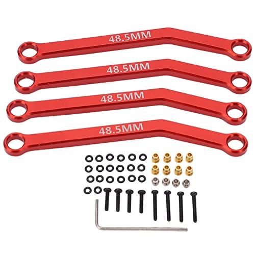 XIASABA 1/24 Bongut -Stange -Kit Aluminiumlegierung Vibration Reduktion Leichte RC -Auto -Stangen -Link -Kit für FMS FCX24 Crawler (Rot) von XIASABA