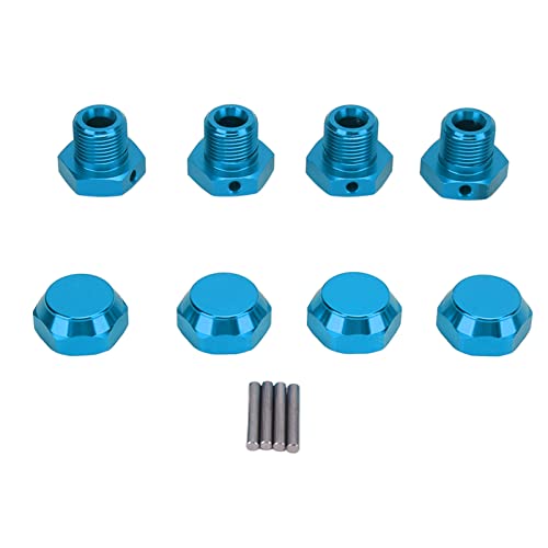 XIASABA 1/8 RC-Radsechskant-Koppler-Kit, 4-teiliger Radnaben-Adapter aus Aluminiumlegierung mit 17-mm-Sechskant für passenden Radsechskant-Naben-Adapter (Blau) von XIASABA