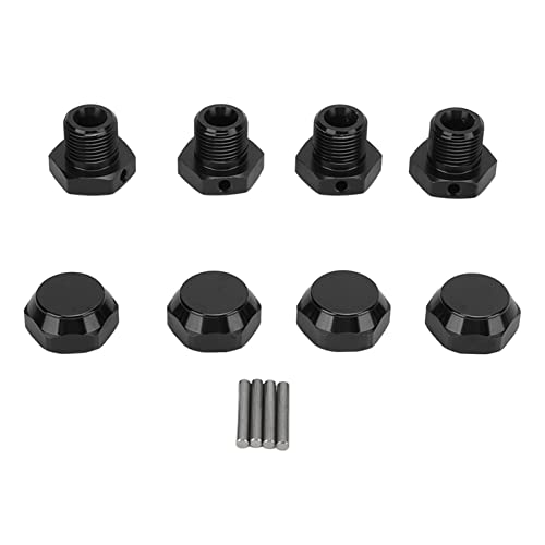 XIASABA 1/8 RC-Radsechskant-Koppler-Kit, 4-teiliger Radnaben-Adapter aus Aluminiumlegierung mit 17-mm-Sechskant für passenden Radsechskant-Naben-Adapter (Schwarz) von XIASABA