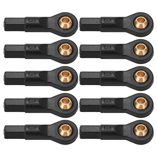 XIASABA 10PCS RC -Spurstange End Plastikmaterial Schwarz 2,5 mm Blende 23 mm Höhe Kugelhalter Krawattenverknüpfungsstange Ende für 1/10 RC -Auto von XIASABA