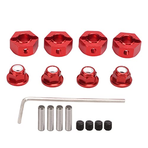 XIASABA 12 -mm -Rad -Hex -Hub -Aluminium -Legierungs -Upgrade Ersetzen Sie Verlängerung Sechskantantriebsadapter mit Rutschschrauben für 1/10 1/12 RC -Auto Blau (Rot) von XIASABA