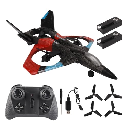 XIASABA 2,4 GHz RC -Flugzeug mit LED -Lampe Super -Remote -Segelflugzeug für Jungen Mädchen Geburtstagse Blau DREI Batterie (2 Batterie) von XIASABA