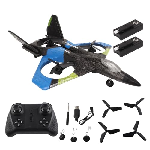 XIASABA 2,4 GHz RC -Flugzeug mit LED -Lampe Super -Remote -Segelflugzeug für Jungen Mädchen Geburtstagse Blau DREI Batterie (2 Batterie) von XIASABA