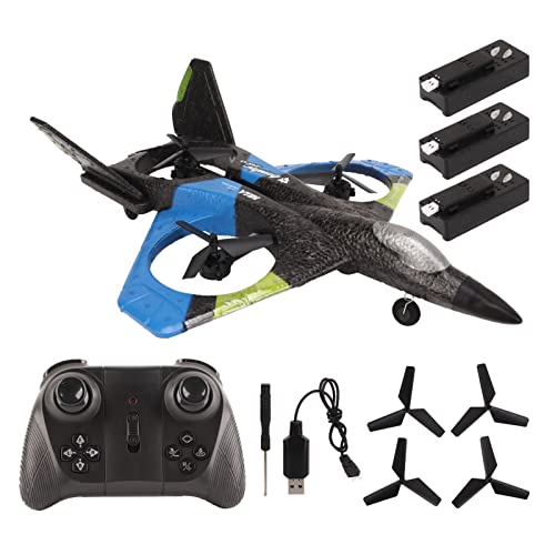 XIASABA 2,4 GHz RC -Flugzeug mit LED -Lampe Super -Remote -Segelflugzeug für Jungen Mädchen Geburtstagse Blau DREI Batterie (Dreifachbatterien) von XIASABA