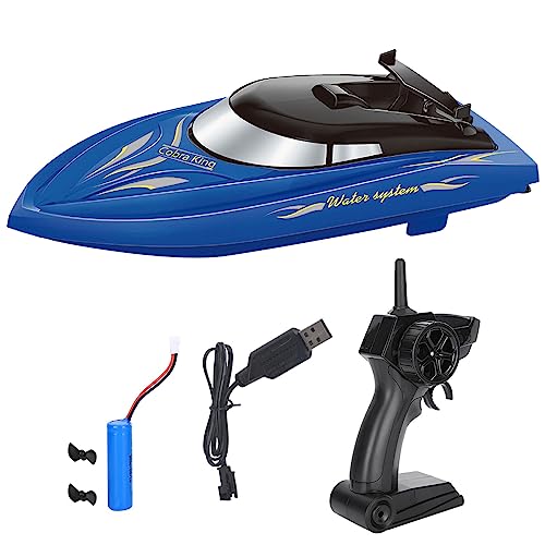 XIASABA 2,4G Fernbedienungs -Kontrollboot Hochgeschwindigkeit RC Ship Speedboat Kinderspielzeugmodell sind in optionalen Farben von blaurotem und gelbem Qualitätsabbauch und (Blau) von XIASABA