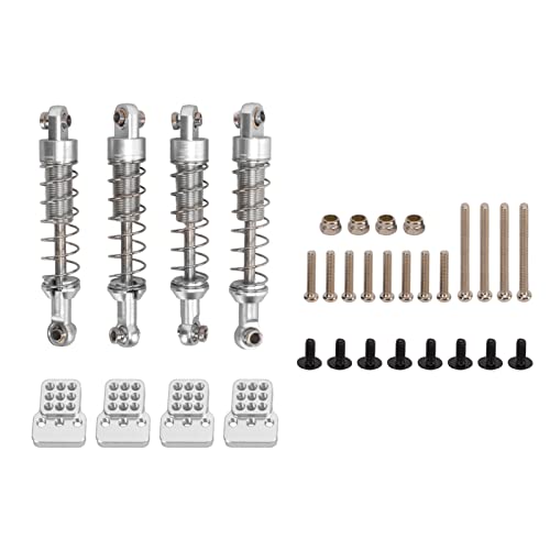 XIASABA 2 Paar RC Metall Universal Stoßdämpfer Dämpfer Set Stoßhalterung für WPL C14 RC -Auto -Upgrade -Teile rot (Silber) von XIASABA