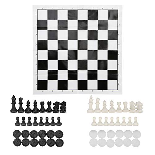 XIASABA 2 in 1 tragbare Reisebrettungsspiele Schach und Checkers für Kinder und Erwachsene von XIASABA