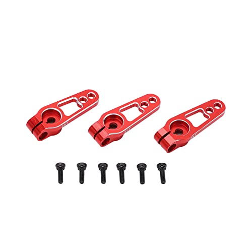 XIASABA 25T Lenks Servo Arms 3pcs/Set für 1/10 Fernbedienungsauto Aluminiumlegierung Servo Arm rot (Rot) von XIASABA