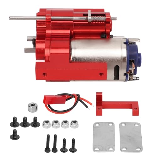 XIASABA 3. Generation All Metal 2 Speed ​​Getriebegeschwindigkeit Änderung für 1/16 Fernbedienungsautos ideal für mehrere Serien -Fernbedienungsautos wie WPL und MN (Red) von XIASABA