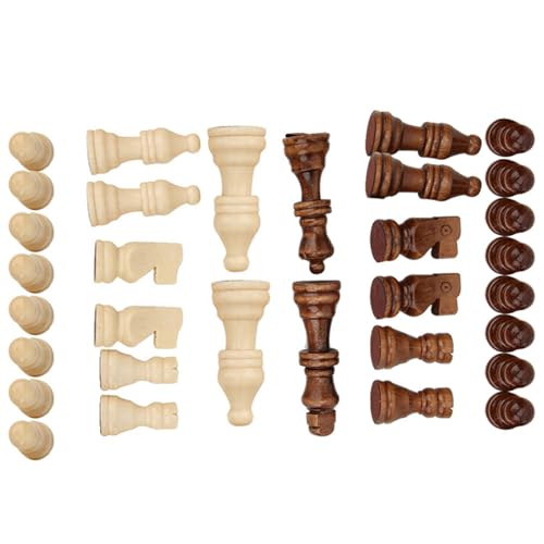 XIASABA 32-teiliges internationales Schachspielset aus Holz, Holzfiguren, ideales, interaktives Spielzeug für Familienspaß, geeignet für Kinder ab 3 Jahren von XIASABA