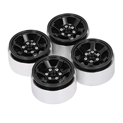 XIASABA 4 PCS 1,9 Zoll RC Beadlocke -Rad -Hubs Aluminiumlegierung CNC RC -Felgen NIN -Ersatz für axiale SCX10 HSP Redcat HPI RC -Autos (Schwarz) von XIASABA