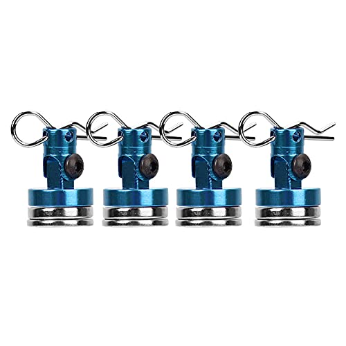 XIASABA 4 STÜCKE magnetische unsichtbare Schalensäulen für SCX10 4WD HSP 1/10 RC-Auto, hochwertige Aluminiumlegierung, Robustes, langlebiges ergonomisches Design, einfach zu (Blau) von XIASABA
