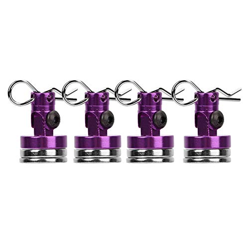XIASABA 4 STÜCKE magnetische unsichtbare Schalensäulen für SCX10 4WD HSP 1/10 RC-Auto, hochwertige Aluminiumlegierung, Robustes, langlebiges ergonomisches Design, einfach zu (Lila) von XIASABA