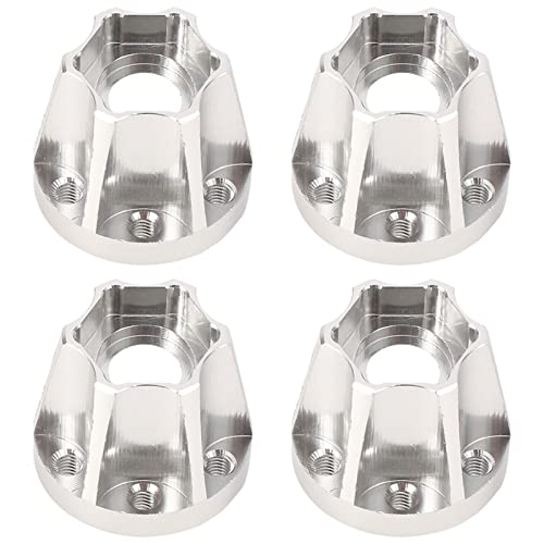 XIASABA 4 Stück 1,9 Zoll Aluminiumlegierung Silber Radsechskantnabe Passend für 1/10 RC Automodell SCX10 TRX4 D90 20 mm (20 mm) von XIASABA