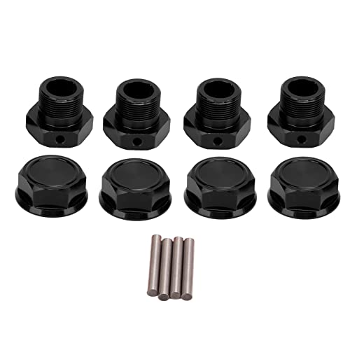XIASABA 4 Stück Aluminium Legierung RC RELA HEX HUBS CNC-Anpassung 24 mm Bearbeitungs-Sechseck kuppler für RC Car Truck Zubehör Schwarz (Neger) von XIASABA