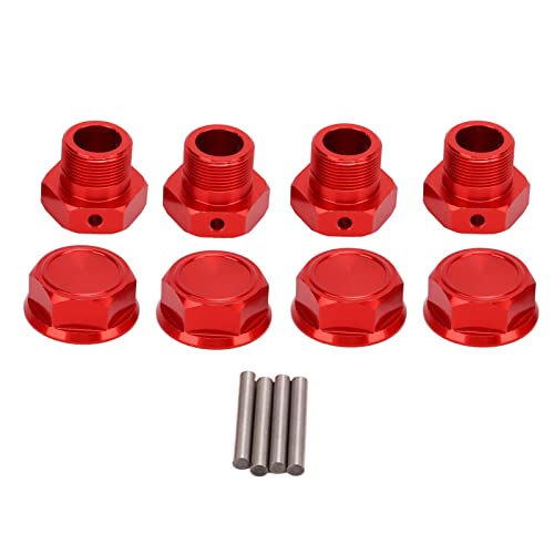 XIASABA 4 Stück Aluminium Legierung RC RELA HEX HUBS CNC-Anpassung 24 mm Bearbeitungs-Sechseck kuppler für RC Car Truck Zubehör Schwarz (Rojo) von XIASABA