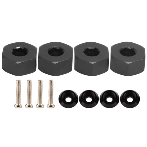 XIASABA 4 Stücke 5 Mm Bis 12 Mm Combiner Radnabe Sechskantadapter Zubehör Für Wpl D12 10 Rc Truckssilber (schwarz BL) von XIASABA