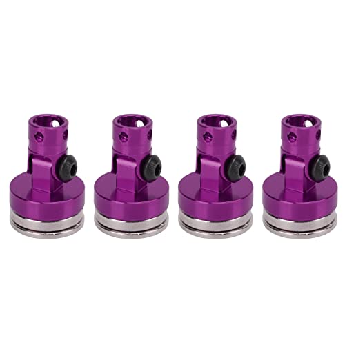 XIASABA 4-teilige magnetische RC-Karosseriepfosten, unsichtbare Karosseriepfostenhalterung für ferngesteuerte Fahrzeuge im Maßstab 1/8 bis 1/10, rot, hochwertige (Purple) von XIASABA