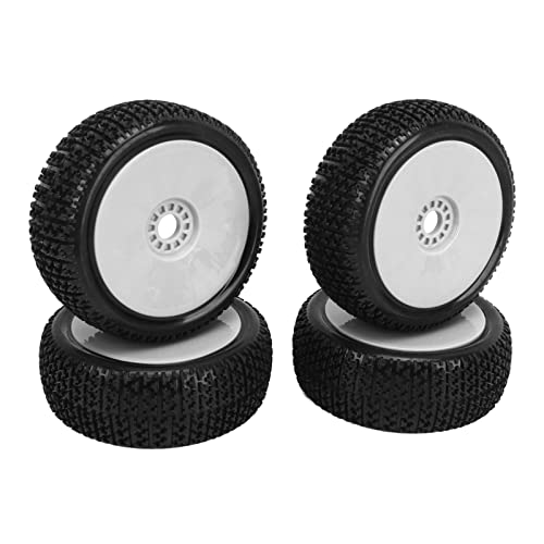 XIASABA 4PCS 1 8 RC -LKW -Reifen Gummi -Rad -Reifen -Zubehör für HPI RC -Off -Straßenfahrzeug in lebendigem rotem Ideal für Hobao VS und Hong Nor X3E (White) von XIASABA