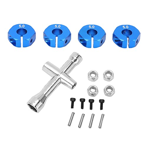 XIASABA 4PCS 12 mm Rad Sechskantantriebsnaben -Adapter -Kombinierer -Koppler mit Stiftenschrauben RC -Autoersatzteile für 1/10 RC -Auto Grün Premium -Qualität Aluminiumlegierung (Blue) von XIASABA