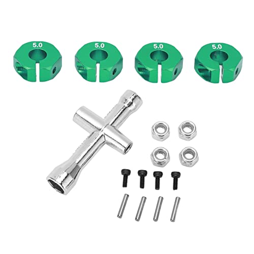 XIASABA 4PCS 12 mm Rad Sechskantantriebsnaben -Adapter -Kombinierer -Koppler mit Stiftenschrauben RC -Autoersatzteile für 1/10 RC -Auto Grün Premium -Qualität Aluminiumlegierung (Green) von XIASABA