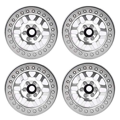 XIASABA 4PCS 2,2 -Zoll -Aluminium -Legierungs -Beadlock -Rad -Hubs für 1/10 RC -Autozubehör im Maßstab (Silver A4) von XIASABA
