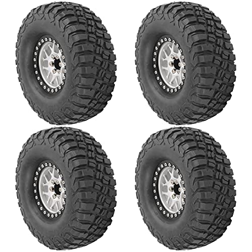 XIASABA 4PCS 2,2 Zoll RC Reifenhaut mit Leichtmetallrad -Hubs für 1/10 RC Crawler ideal für axial SCX10 D90 4 HSP (Schwarz) von XIASABA