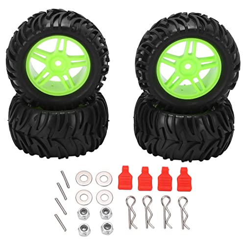 XIASABA 4PCS 82 mm vorderen Heckreifen und 5 Speichenradfelgen für 1 14 RC Off -Straßenauto ideal für eine verbesserte Leistung und Stabilität (Green) von XIASABA