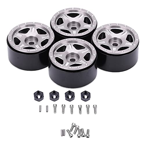 XIASABA 4PCS Aluminiumrad -Hub -Upgrade -Teile für 1/24 Axial SCX24 Fernbedienungsauto Viskose frei einfach Installation rot (Du färbte) von XIASABA