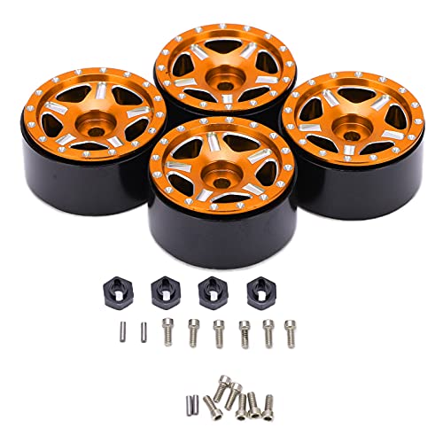 XIASABA 4PCS Aluminiumrad -Hub -Upgrade -Teile für 1/24 Axial SCX24 Fernbedienungsauto Viskose frei einfach Installation rot (Gold) von XIASABA