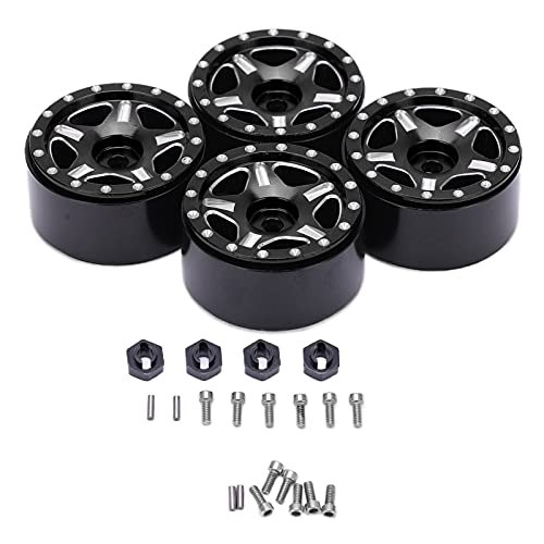 XIASABA 4PCS Aluminiumrad -Hub -Upgrade -Teile für 1/24 Axial SCX24 Fernbedienungsauto Viskose frei einfach Installation rot (Schwarz) von XIASABA