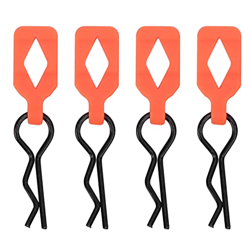 XIASABA 4PCS Metallkörperschalen -Clips Schnallen für 1/10 RC Fernbedienungsauto -Teile Zubehör schwarz für HSP Redcat Axial SCX10 D90 HPI Marke Klettern RC Car Installation (Orange) von XIASABA