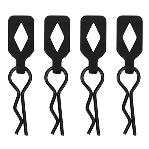 XIASABA 4PCS Metallkörperschalen -Clips Schnallen für 1/10 RC Fernbedienungsauto -Teile Zubehör schwarz für HSP Redcat Axial SCX10 D90 HPI Marke Klettern RC Car Installation (Schwarz) von XIASABA