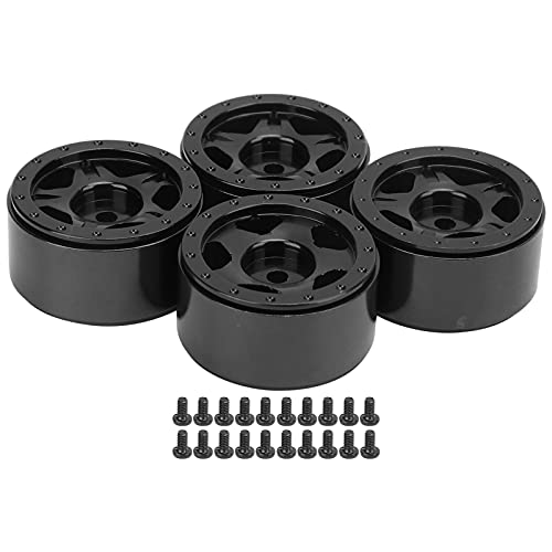 XIASABA 4PCS RC -Aluminium -Leichtmetallrad -Hubs für axiale SCX24 C10 JLU B17 1/24 RC -Autoteile rot (Schwarz) von XIASABA