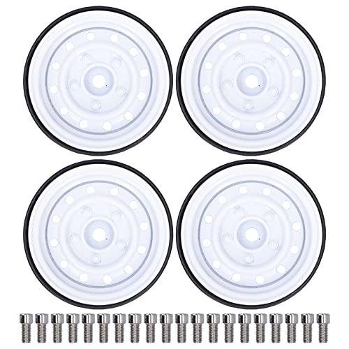 XIASABA 4PCS RC Crawler Beadlock Wheel Wheel Hubs 12 Löcher Metallrad -Hub -Ersatz für TRX4/SCX10 Silber (Weiß) von XIASABA