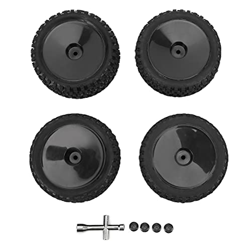 XIASABA 4PCS RC Vordere hintere Reifen und mit 12 mm Sechskant für 1/10 RC Off -Straßenauto -Upgrade Schwarz (Schwarz) von XIASABA