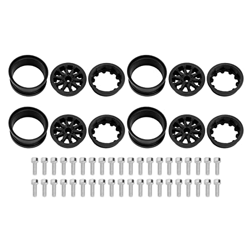 XIASABA 4SET 2 2 Zoll Rad Rim Nylon RC Autorad Rand für axiale scx10 Wraith RR10 1 10 RC -Autos Schwarz für Spezifikum mit Nylonmaterial hoher Verschleißkompression Resi (Black) von XIASABA