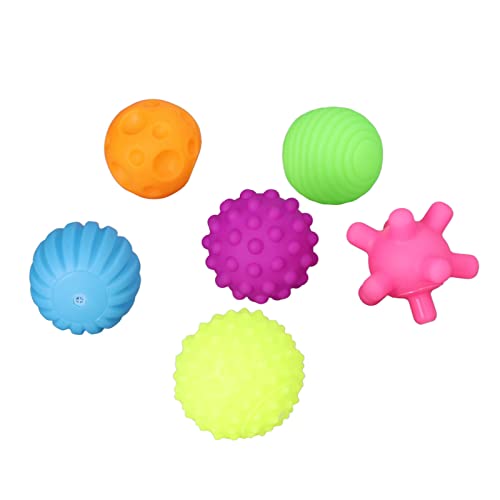 XIASABA 6-teiliges Baby-Texturball-Set für Kleinkinder, lustig, weich, elastisch, Mehrfarbig, quetschbares sensorisches Ballspielzeug für Zuhause, Mehrfarbig, ideal für (Colorful) von XIASABA