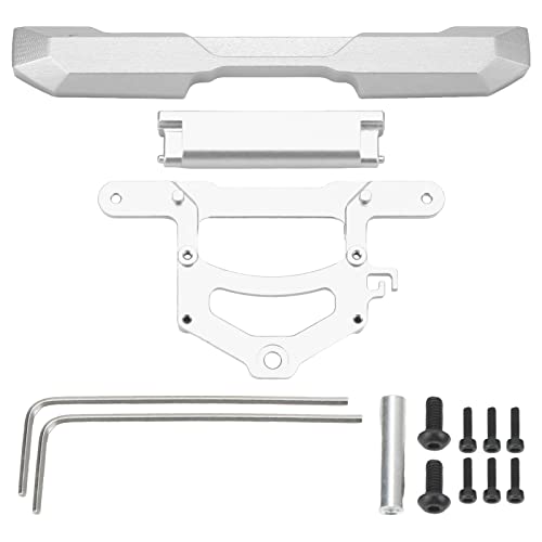 XIASABA AXIAL SCX24 Bronco 1/24 RC Crawler Metall Heck Stoßfänger Upgrade Kit Aluminiumlegierung Anti -Kollision Ersatzteile Design für die Straße (Silber) von XIASABA