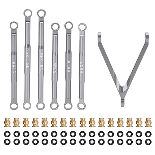 XIASABA Aluminium-Stabverbindungs-Zugreifenstangen-Kit Aufhängungsglieder-Set für AXIAL SCX24 1/24 RC-Auto, Rot (Du färbte) von XIASABA