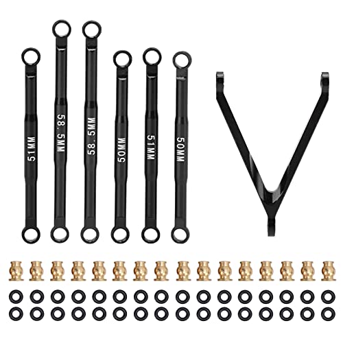 XIASABA Aluminium-Stabverbindungs-Zugreifenstangen-Kit Aufhängungsglieder-Set für AXIAL SCX24 1/24 RC-Auto, Rot (Schwarz) von XIASABA