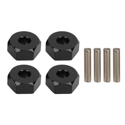 XIASABA ALUMINIUMLEGIERUNG 12 MM SECHSKANT-RADNABENHALTERUNG BEFESTIGUNGSLEISTUNG GEEIGNET FÜR RC-AUTO MJX 14210 16208 (Schwarz) von XIASABA