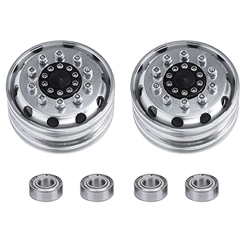 XIASABA Aluminium-Legierung-BEADLOCK-RÄDER VERSCHLEISSFESTE Micro Crawler-Reifen FÜR 1/14 RC Auto-ANHÄNGER-Container-LKW von XIASABA