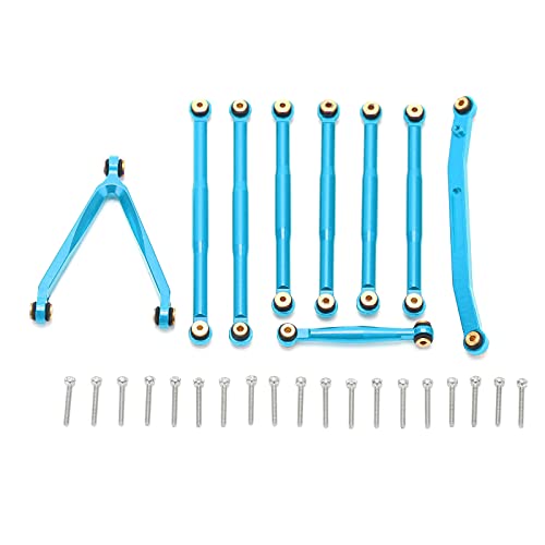 XIASABA Hochleistungs-Aufhängungsgliedersatz aus Aluminiumlegierung, Axial SCX24 1/24 RC-Autozubehör (blau) von XIASABA