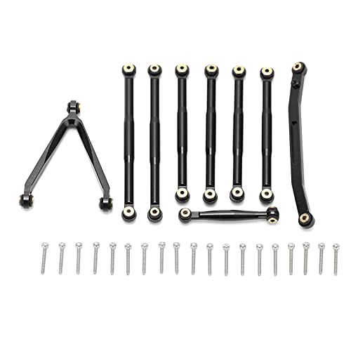 XIASABA Hochleistungs-Aufhängungsgliedersatz aus Aluminiumlegierung, Axial SCX24 1/24 RC-Autozubehör (schwarz) von XIASABA