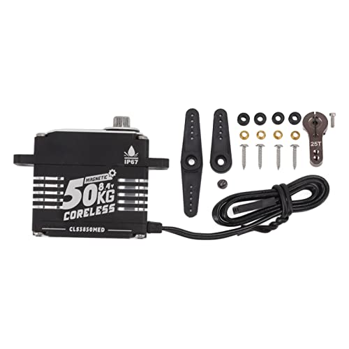 XIASABA Coreless Servo High Torsion 50 kg programmierbares RC -Zahnradlenkservo für Roboter 270 Grad Plus Minus 5 Grad mit Aluminiumlegierschale schwarz Farbe ca. (270 Grad) von XIASABA