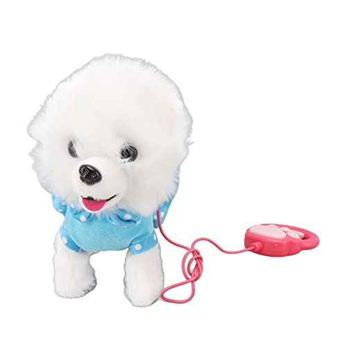 XIASABA Electronic Plush Dog Interactive Welpen Gesangsspielzeug mit Fernbedienung Leine ideale Kinder Kleinkind Geburtstag Geschenke in rosa Farbe (Blau) von XIASABA
