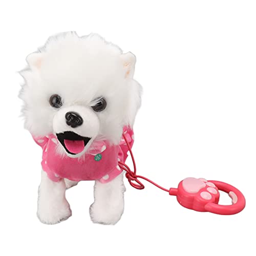 XIASABA Electronic Plush Dog Interactive Welpen Gesangsspielzeug mit Fernbedienung Leine ideale Kinder Kleinkind Geburtstag Geschenke in rosa Farbe (Rosa) von XIASABA
