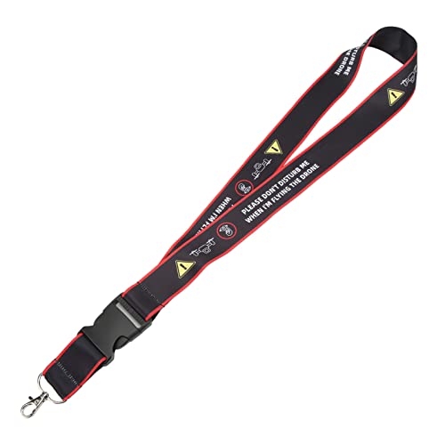 XIASABA Fernbedienung Lanyard Anti Lost Nylon Robuste RC Drohnen Fernbedienung Halsband mit Warn Slogan für FPV Rot Premium Nylon Material Bequem Lange 62 3cm Länge zu tragen (Red) von XIASABA