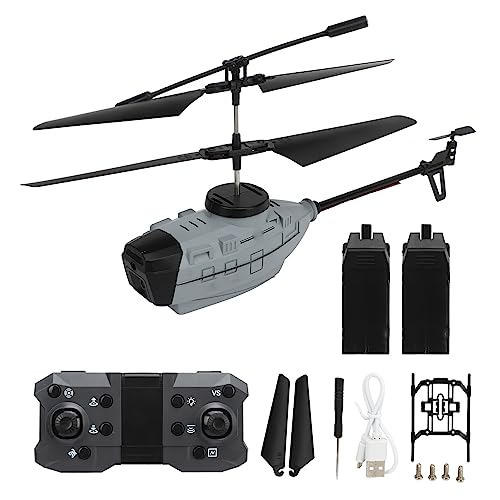 XIASABA -Fernbedienungshubschrauber mit automatischer Hindernisvermeidung 4K Dual Camera High Definition Luftfotografie für Jungen und Erwachsene in Grauer Farbe Mit 3 Batterien (2 Batterie) von XIASABA